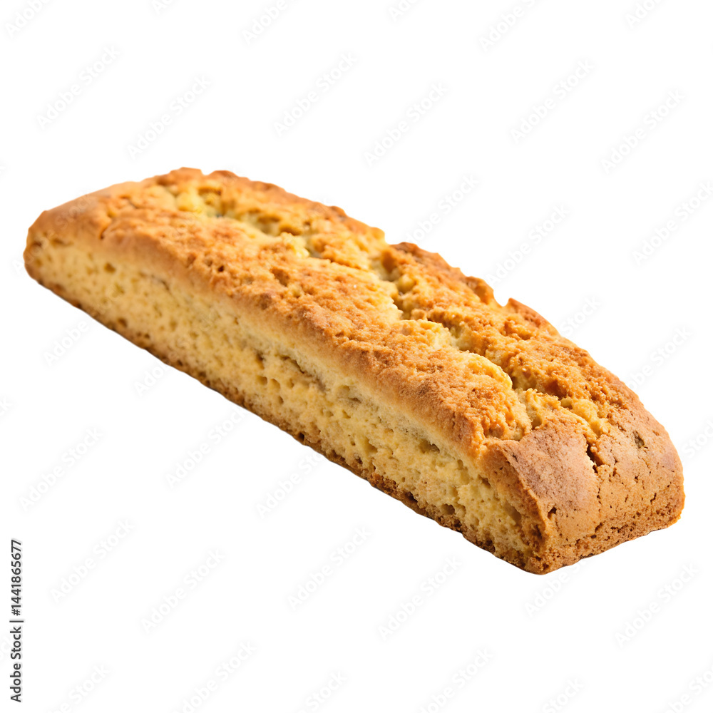 Crunchy single biscotti isolated on a transparent background Crunchy single biscotti isolated on a transparent background