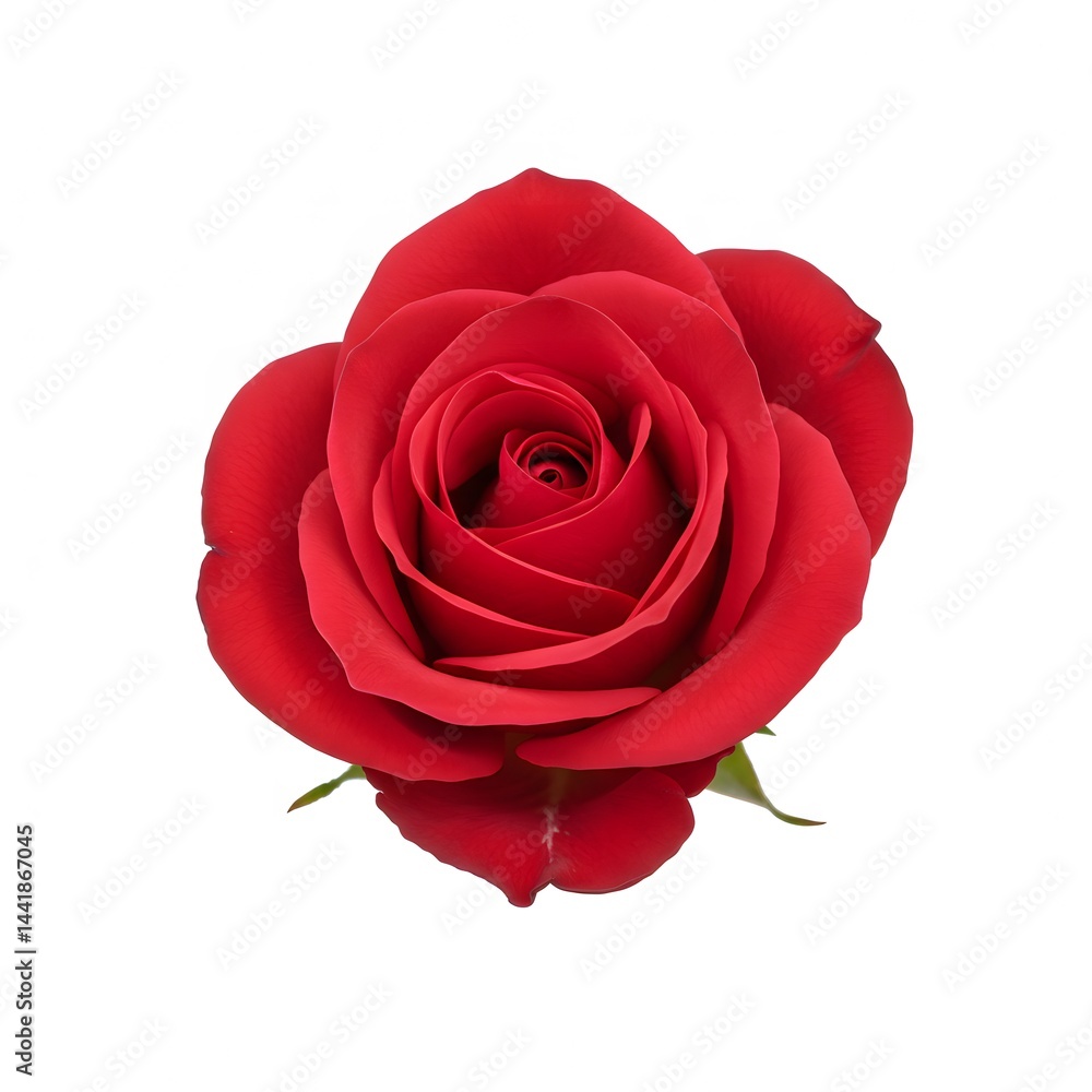Fototapeta premium Single red rose on white