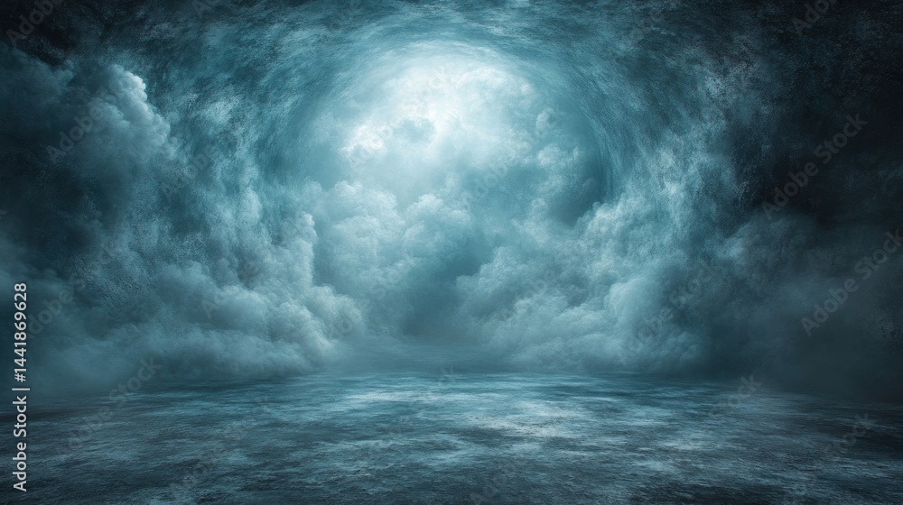 Mysterious Teal Cloudscape: A Digital Painting of an Ethereal and Moody Atmosphere Mysterious Teal Cloudscape: A Digital Painting of an Ethereal and Moody Atmosphere