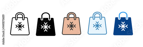 Gift Bag Icon Set Multiple Style Collection