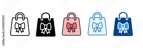 Gift Bag Icon Set Multiple Style Collection
