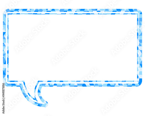 ステンドグラス風吹き出し　三角形模様　四角形