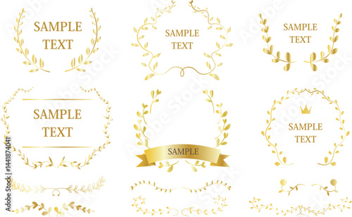 ゴールドフレームタイトルデザイン素材セット