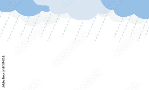 雨のふる雨雲のベクターイラスト背景素材