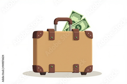 Obraz na płótnie Suitcase full of money w salonie
