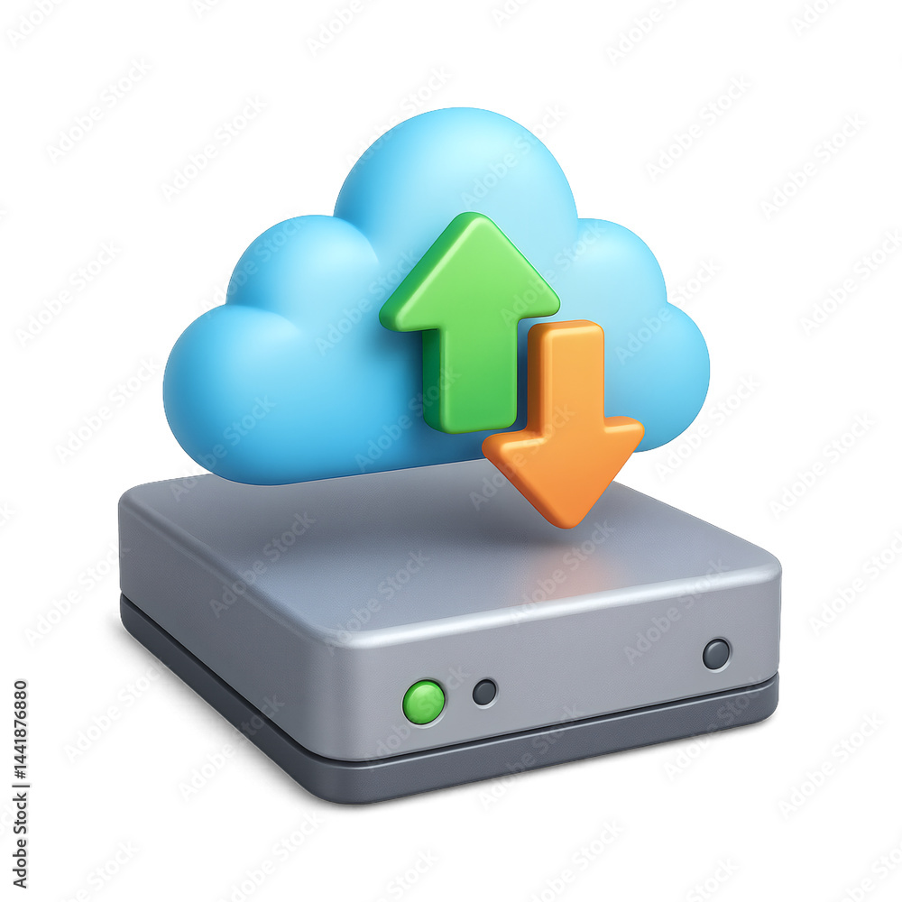 cloud computing concept, Tech related 3d icons cloud computing concept, Tech related 3d icons