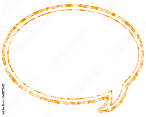 ステンドグラス風吹き出し　三角形模様　丸形