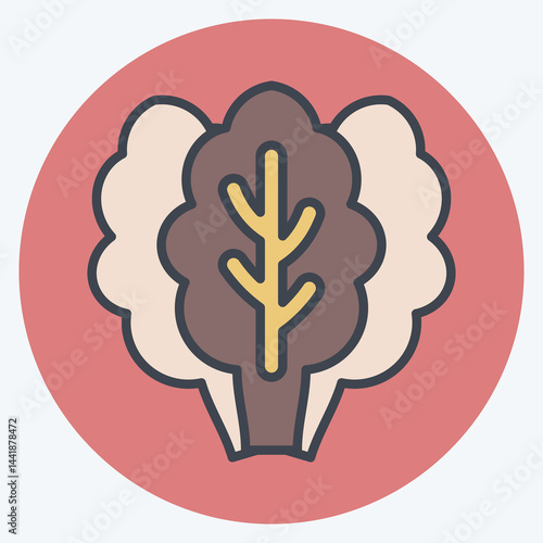 Icon Kale. related to Fruits and Vegetables symbol. color mate style. editable