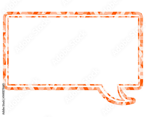 ステンドグラス風吹き出し　三角形模様　四角形