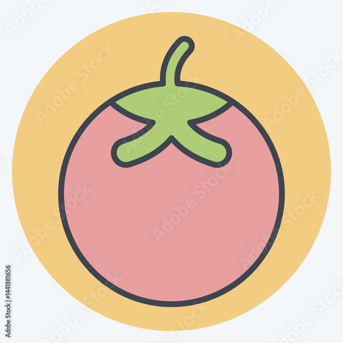 Icon Tomato. related to Fruits and Vegetables symbol. color mate style. editable