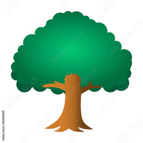 Green Tree Vector on White Background. Green Tree Icon. Nature Elements.