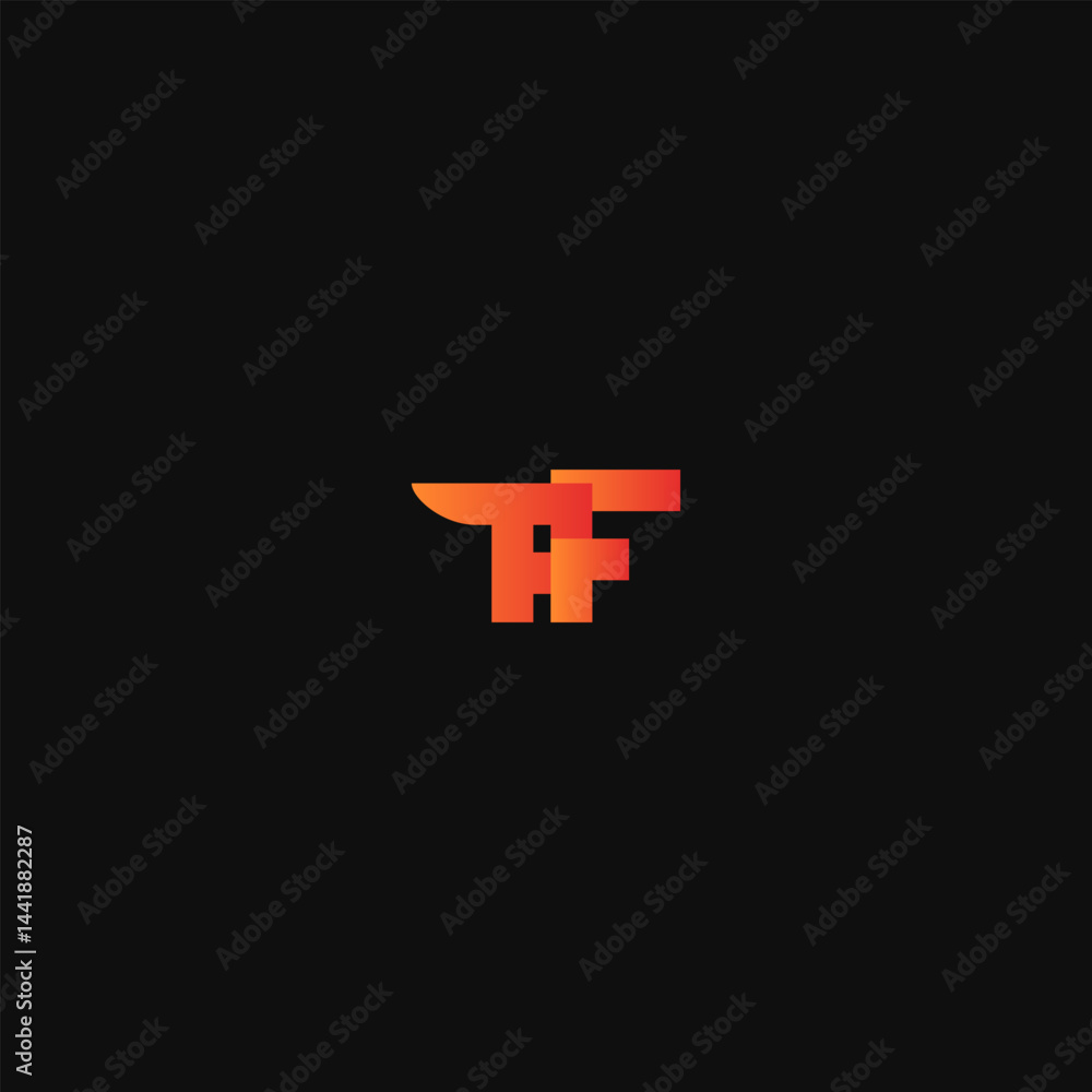 Obraz premium Letter AF Blacksmith Vector