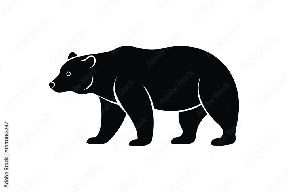 Fototapeta premium A Grizzly bear icon silhouette