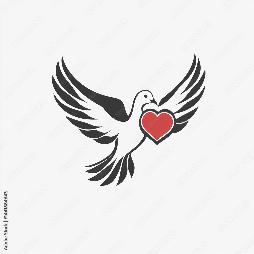 Obraz premium Dove of Peace with Heart