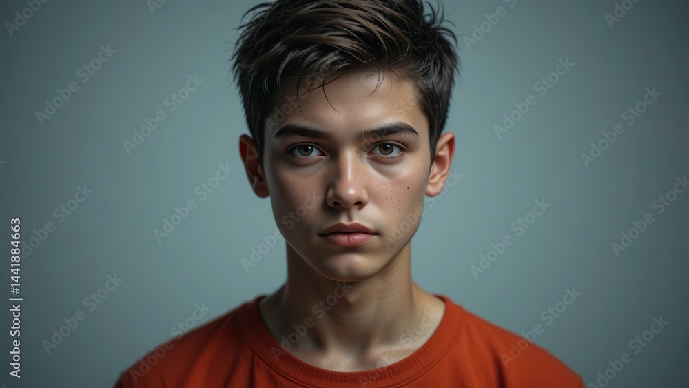 portrait of a young man with serious expression portrait of a young man with serious expression