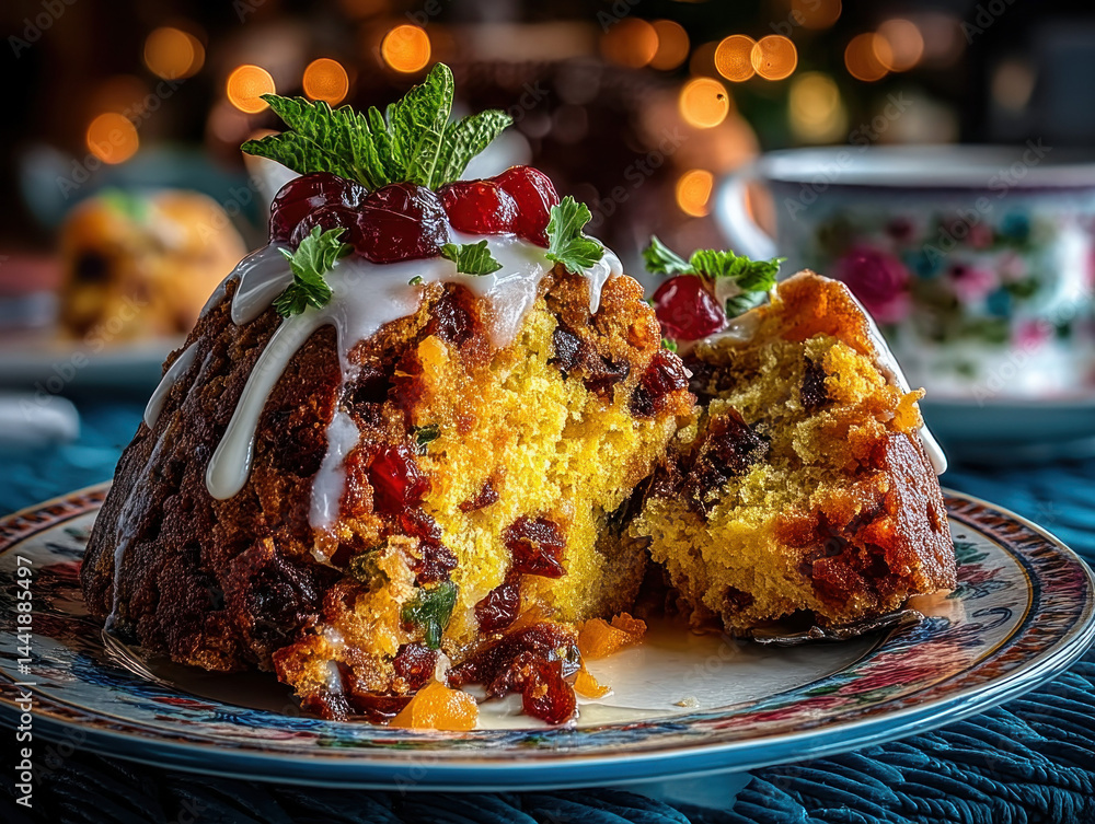 A classic suet pudding, rich and moist, ready to be sliced