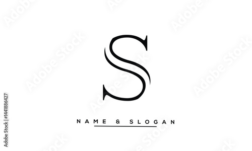 Obraz na płótnie S Abstract Letters Logo Monogram w salonie