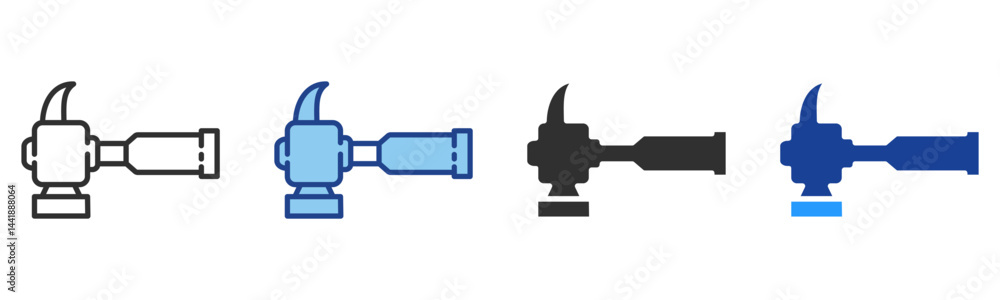 Hammer Icon Multiple Style Vector Collection Hammer Icon Multiple Style Vector Collection