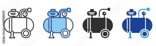 Compressor Icon Multiple Style Vector Collection 
