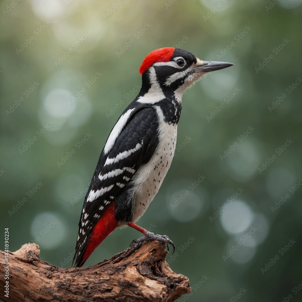 Obraz premium great spotted woodpecker on branch