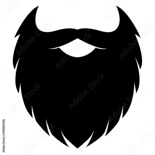 Bold and clean silhouette of a stylized beard and mustache