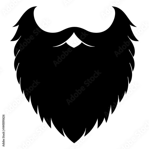 Bold and clean silhouette of a stylized beard and mustache