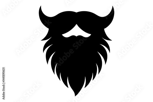 Bold and clean silhouette of a stylized beard and mustache
