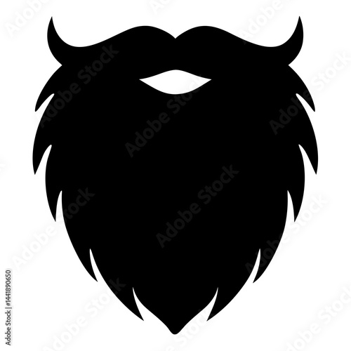 Bold and clean silhouette of a stylized beard and mustache
