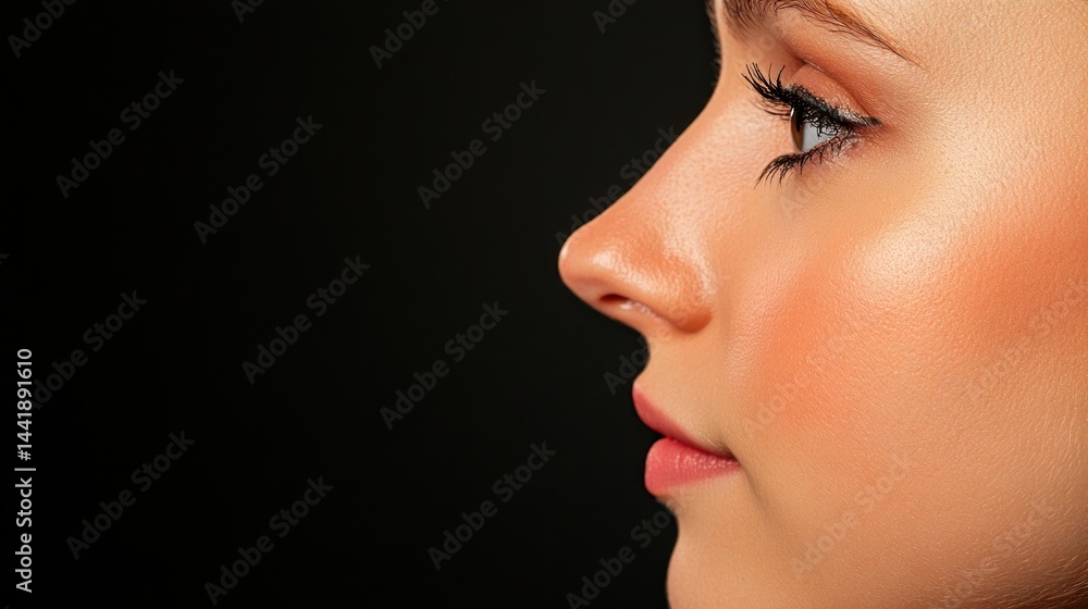 Profile of a Woman with Peachy Skin and Defined Features Profile of a Woman with Peachy Skin and Defined Features