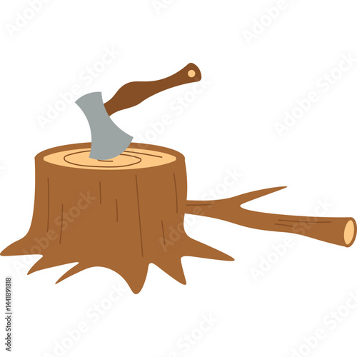 Illegal Logging Illustration