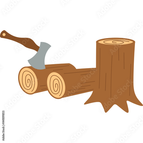 Illegal Logging Illustration