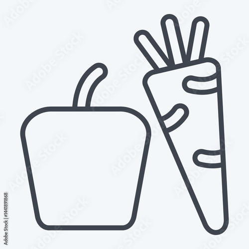 Icon Vegetables. related to Fruits and Vegetables symbol. line style. editable