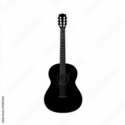 guitar silhouette , black a...