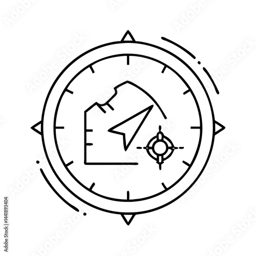 compass pointing to mecca icon, compass pointing to mecca line art - simple line art of compass pointing to mecca, perfect for compass pointing to mecca logos and icons