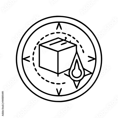 compass pointing to mecca icon, compass pointing to mecca line art - simple line art of compass pointing to mecca, perfect for compass pointing to mecca logos and icons
