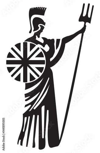 Vector silhouette of an ancient Rome or British soldier