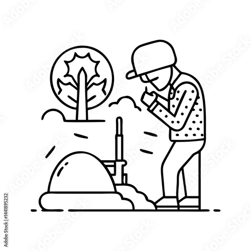 fallen soldier tribute icon, fallen soldier tribute line art - simple line art of fallen soldier tribute, perfect for fallen soldier tribute logos and icons