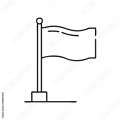flag at half mast icon, flag at half mast line art - simple line art of flag at half mast, perfect for flag at half mast logos and icons
