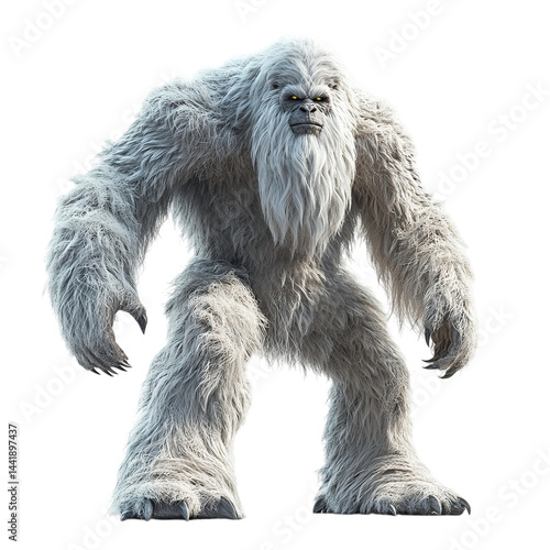 Yeti Monster PNG – Abominable Snowman Transparent Clipart for Horror & Fantasy Design

