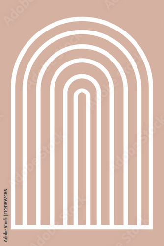 Geometric Mid Century Arch Wall Art  Vector Design