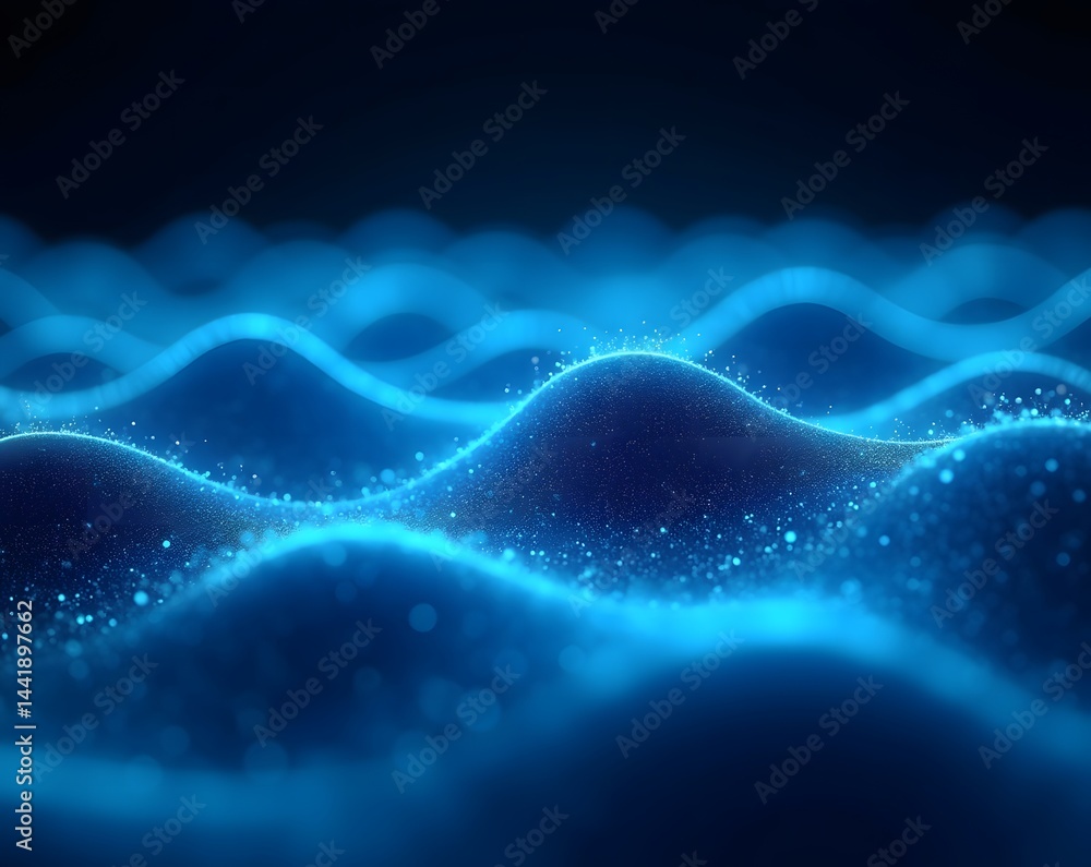 Abstract Glowing Blue Waves with Bokeh – Futuristic Energy Flow Background Illustration Abstract Glowing Blue Waves with Bokeh – Futuristic Energy Flow Background Illustration