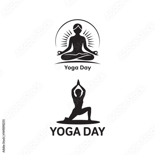 yoga day vector illustration silhouette 