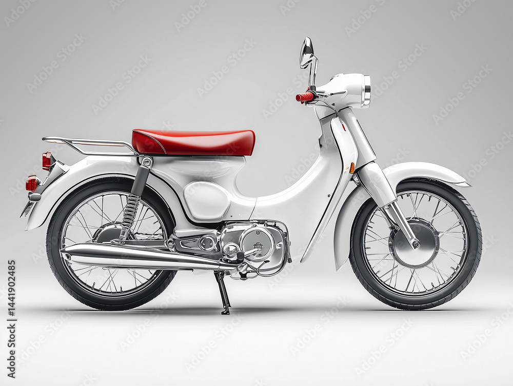 Obraz premium hyperrealistic image grey moped on a white background