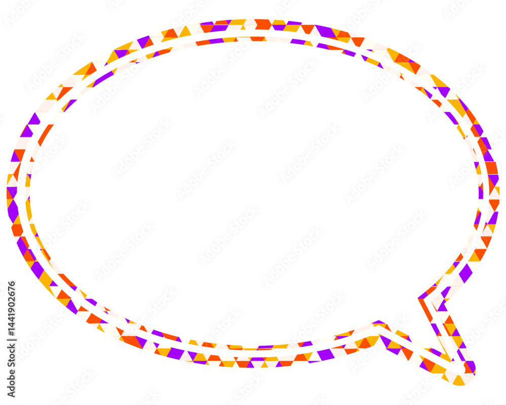 Fototapeta premium ステンドグラス風吹き出し 三角形模様 丸形