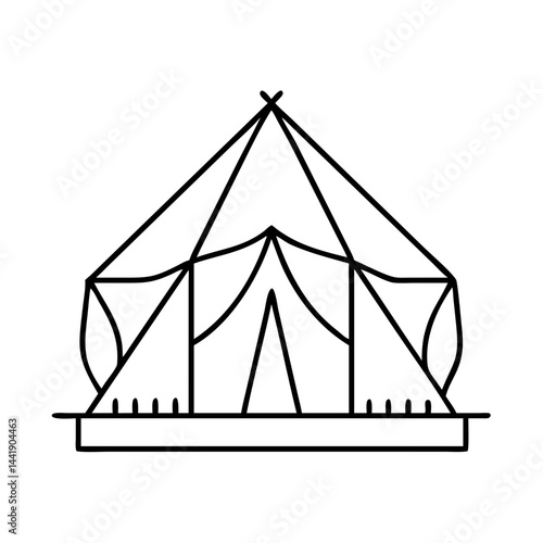 mina tents icon, mina tents line art - simple line art of mina tents, perfect for mina tents logos and icons