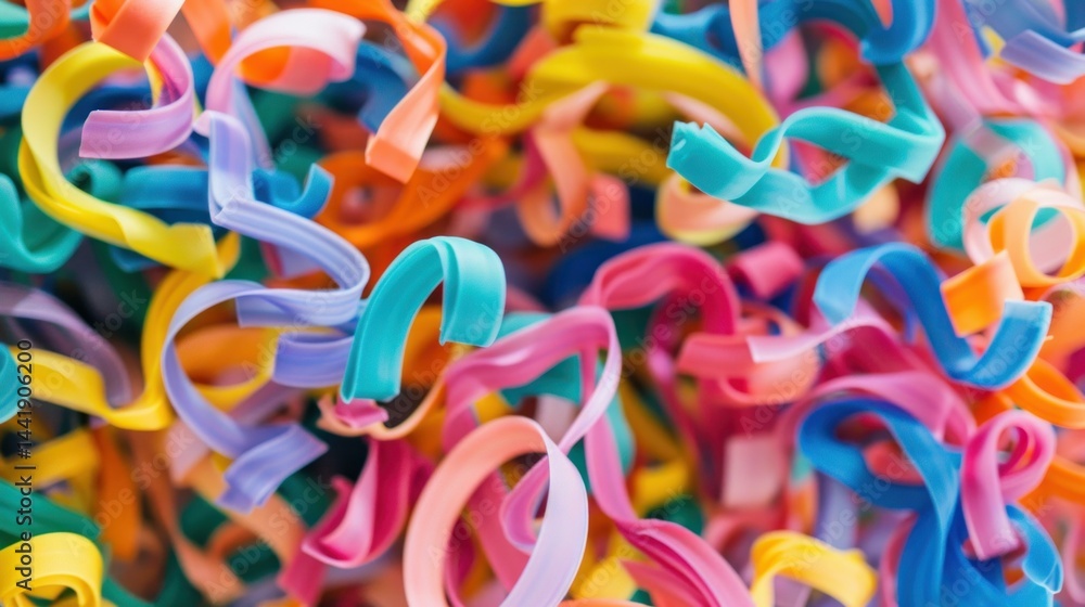 Fototapeta premium Colorful squiggle shapes forming a playful design. stock photo --ar 16:9 --raw --v 6 Job ID: 90cc1216-fa0b-4046-826c-ecbfa8436a8d