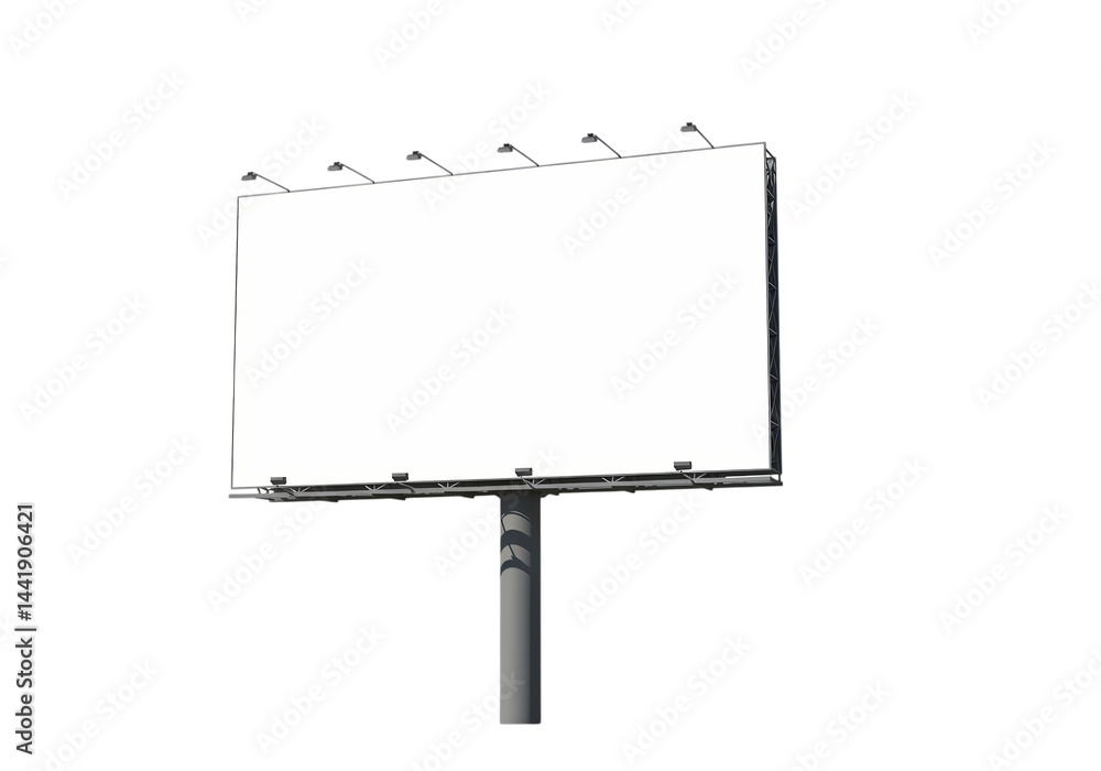 Obraz premium Blank Billboard Mockup: Free Advertising Sign Template on Transparent background