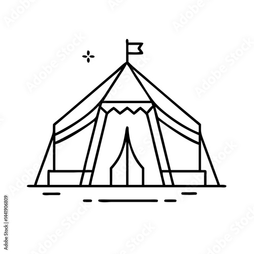 pilgrim s tent at mina icon, pilgrim s tent at mina line art - simple line art of pilgrim s tent at mina, perfect for pilgrim s tent at mina logos and icons