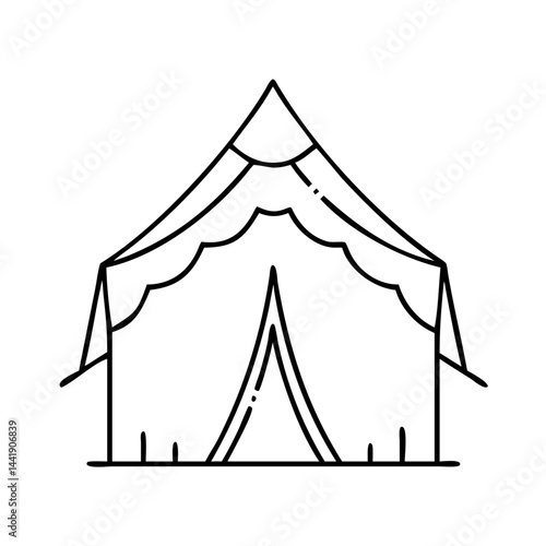 pilgrim s tent at mina icon, pilgrim s tent at mina line art - simple line art of pilgrim s tent at mina, perfect for pilgrim s tent at mina logos and icons