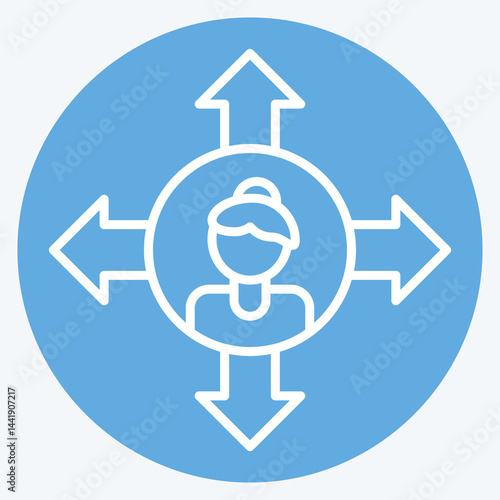Icon Freedom. related to Feminism symbol. blue eyes style. design editable